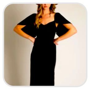 Joyfolie Velvet black midi dress Large